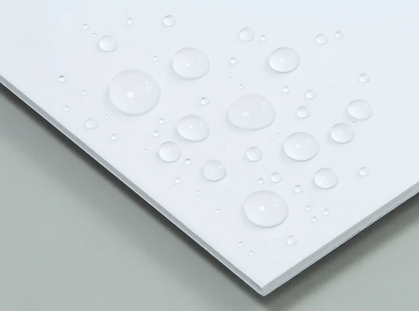 PVC Sheet showing it's non-porous properties