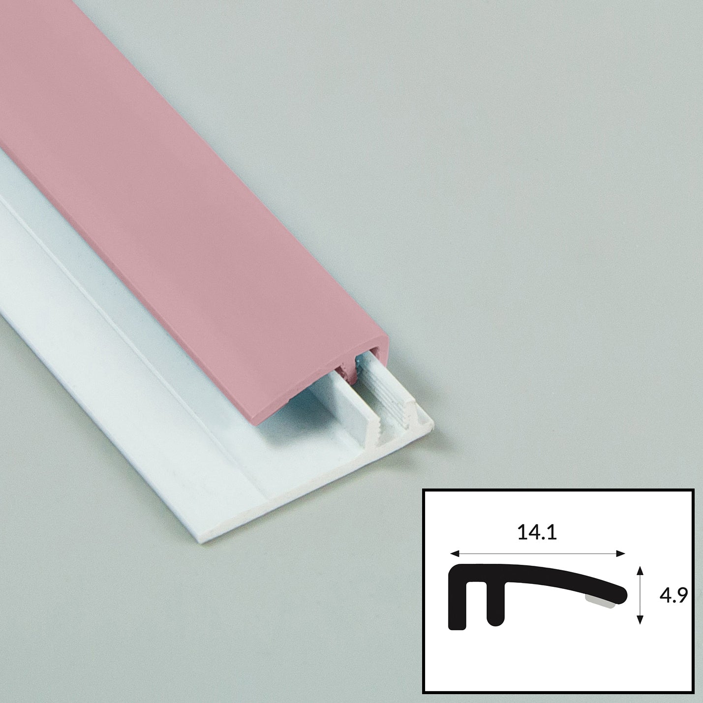 Blossom (Pink) PVC 2-Part Capping Profile with Satin Finish