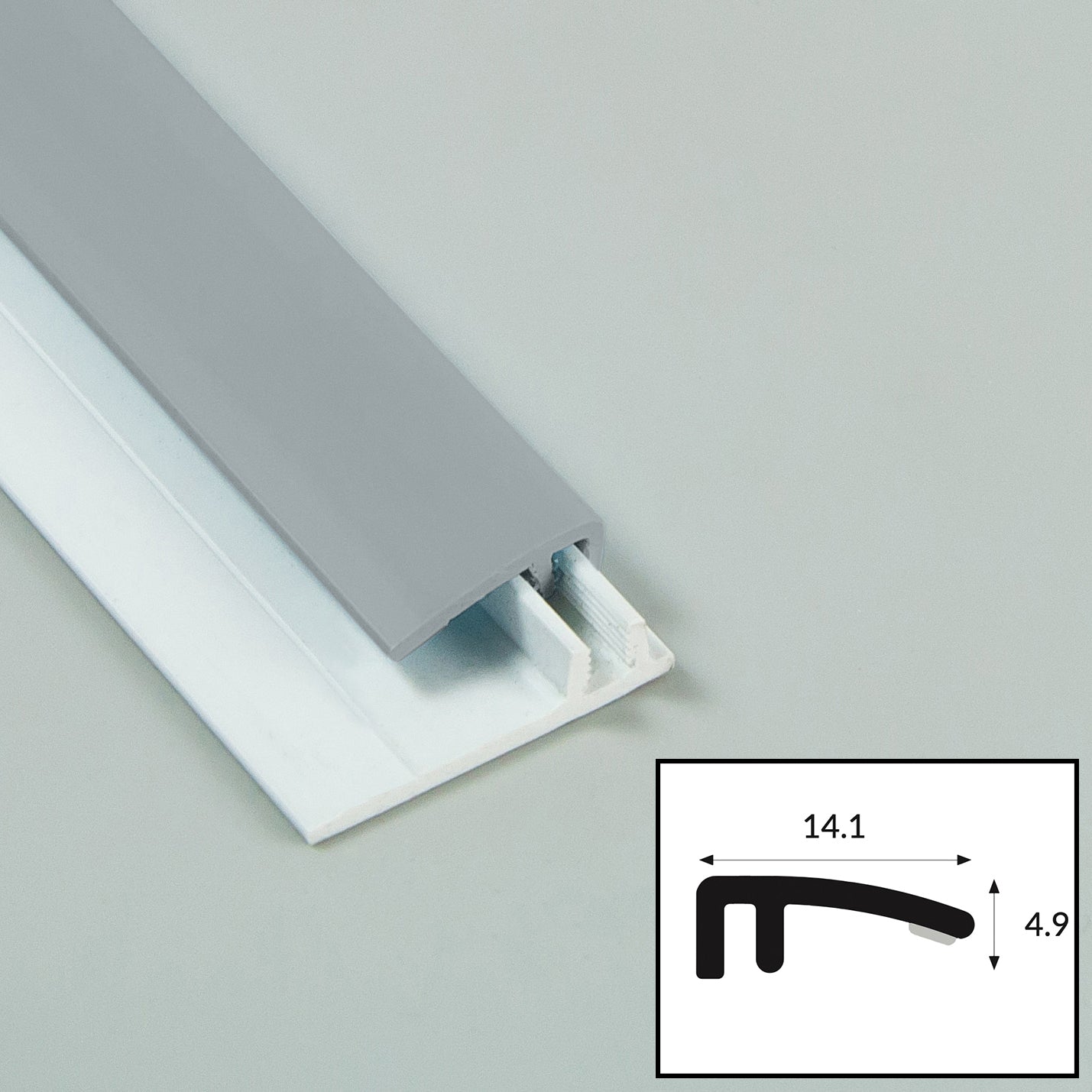 Dove (Grey) PVC 2-Part Capping Profile with Satin Finish
