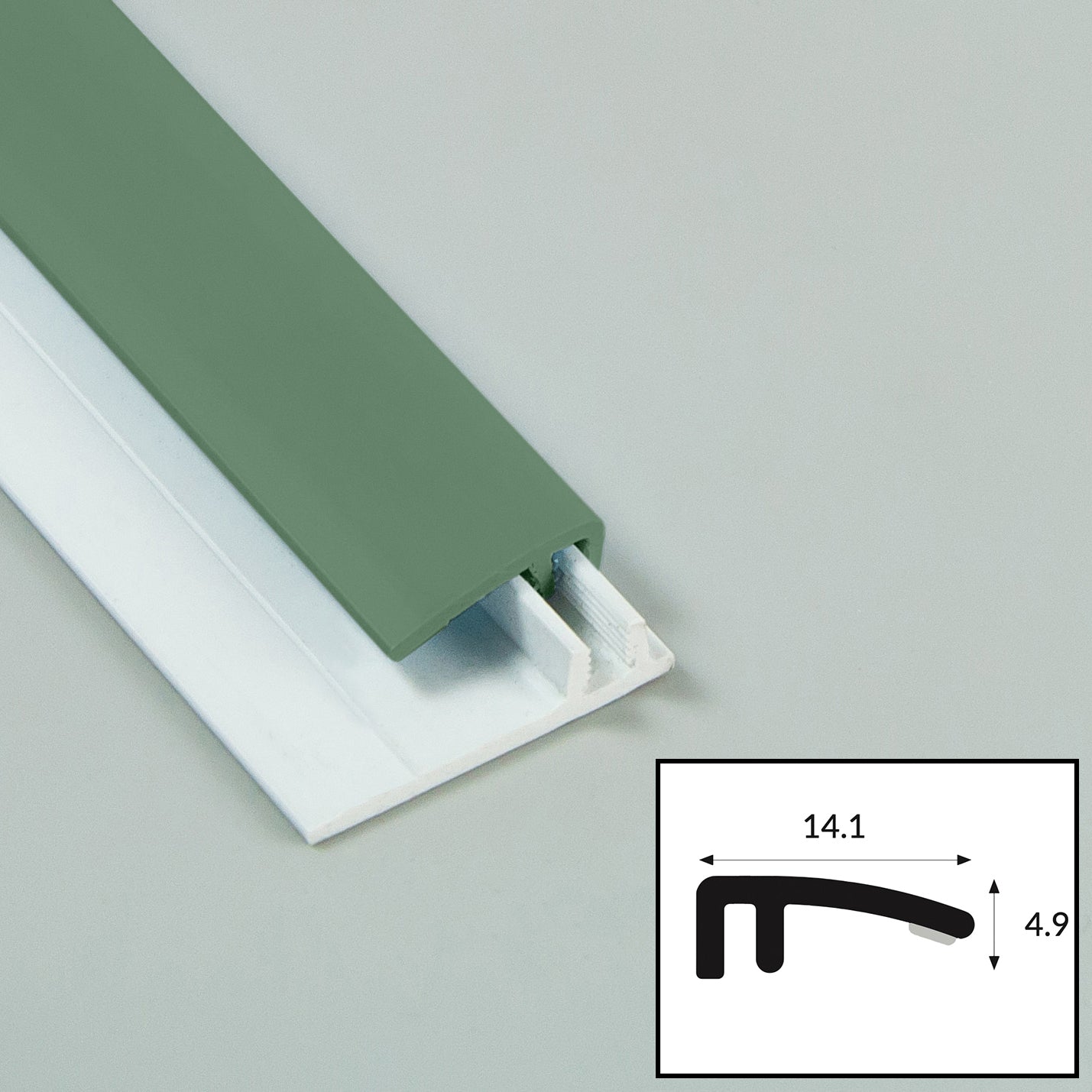 Forest (Green) PVC 2-Part Capping Profile with Satin Finish