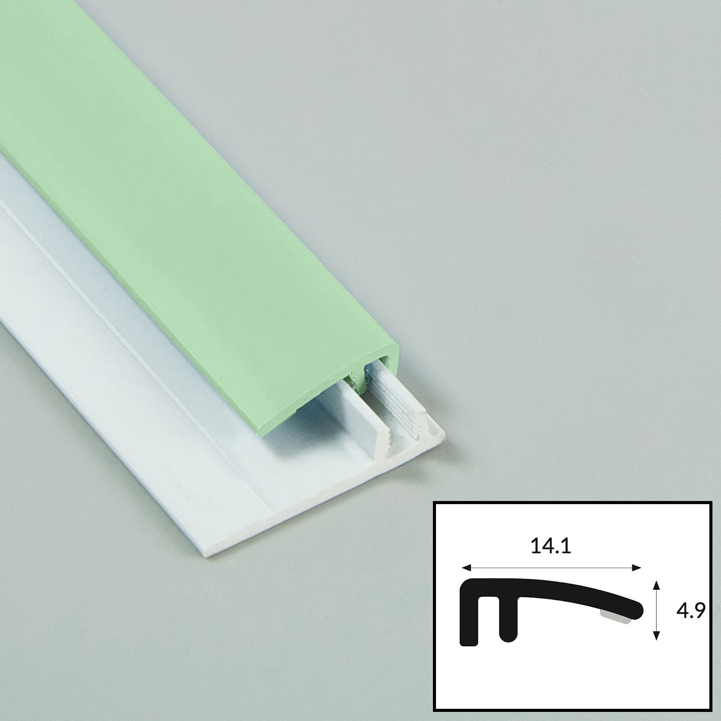 Kiwi (Green) PVC 2-Part Capping Profile with Satin Finish