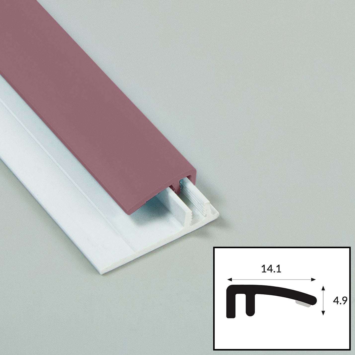 Rosewood (Dusty rose) PVC 2-Part Capping Profile with Satin Finish