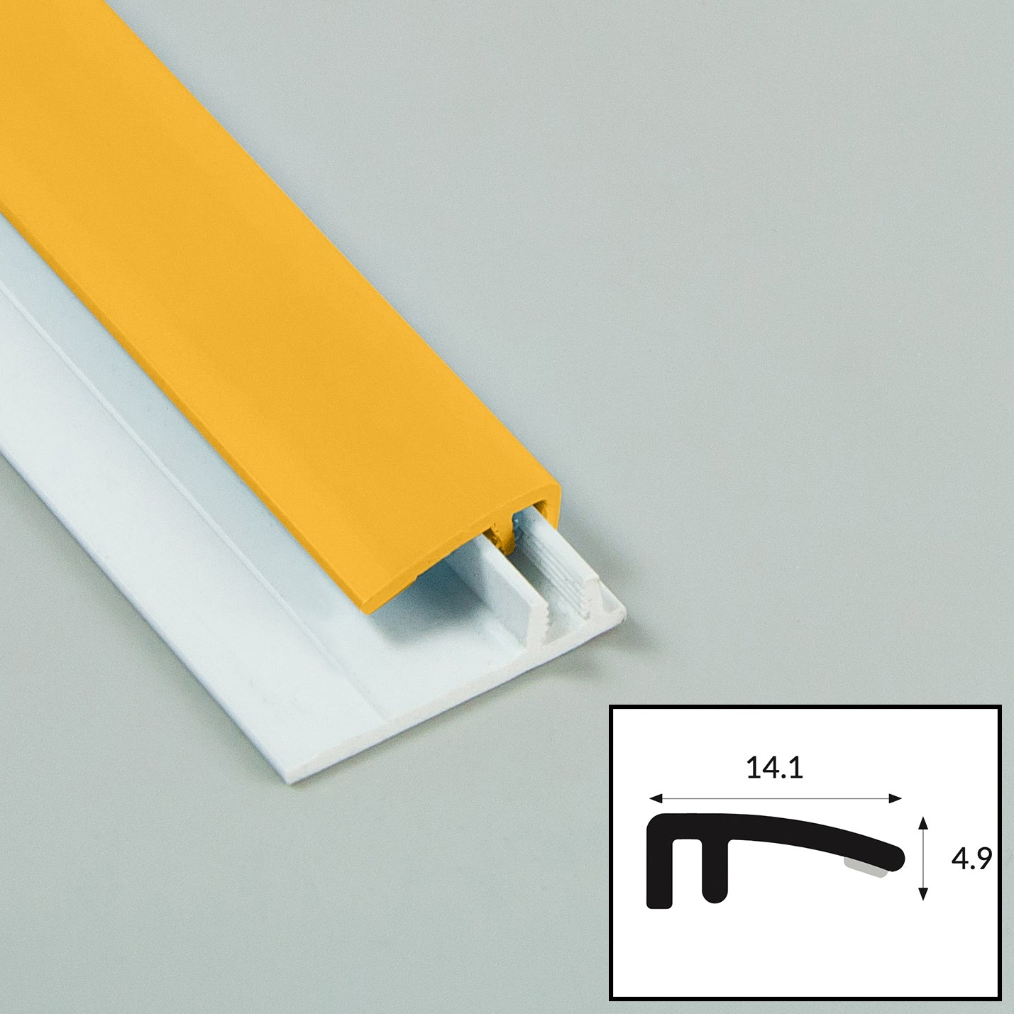 Sunflower (Yellow) PVC 2-Part Capping Profile with Satin Finish
