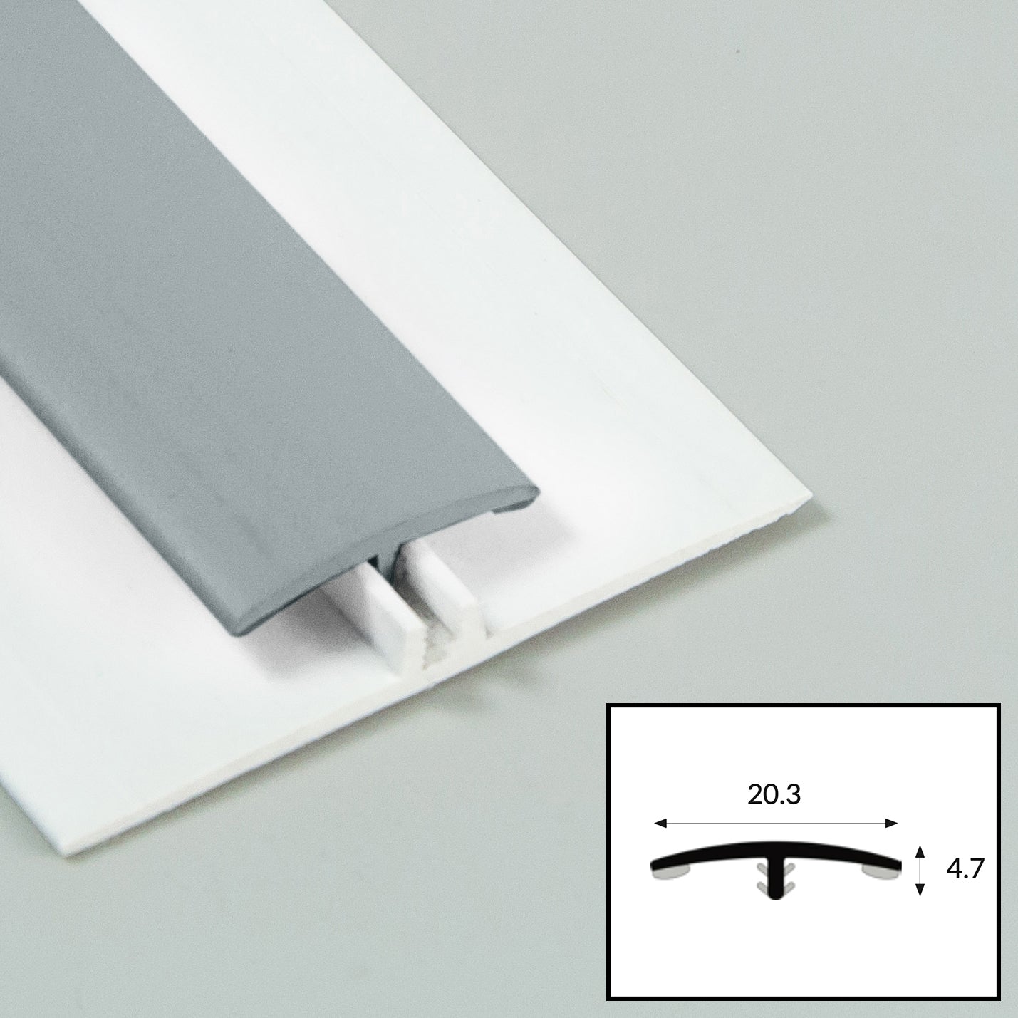 Dove (Grey) PVC 2-Part Capping Profile with Satin Finish