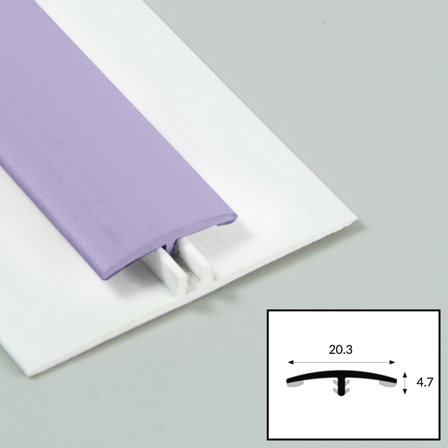 Lavender PVC 2-Part Capping Profile with Satin Finish
