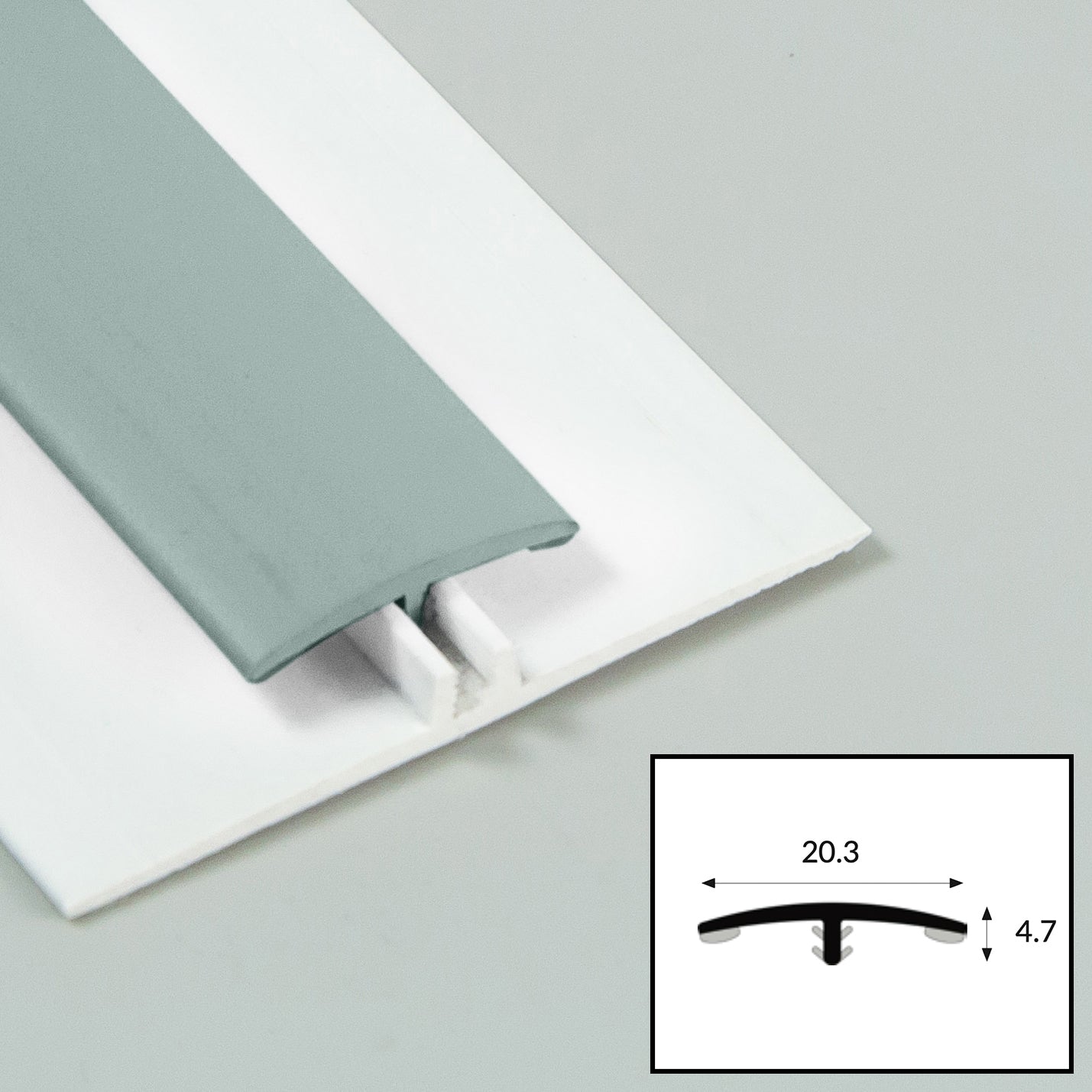 Olive (Sage green) PVC 2-Part Capping Profile with Satin Finish
