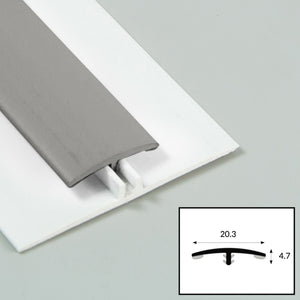 Rhino (Grey) PVC 2-Part Capping Profile with Satin Finish
