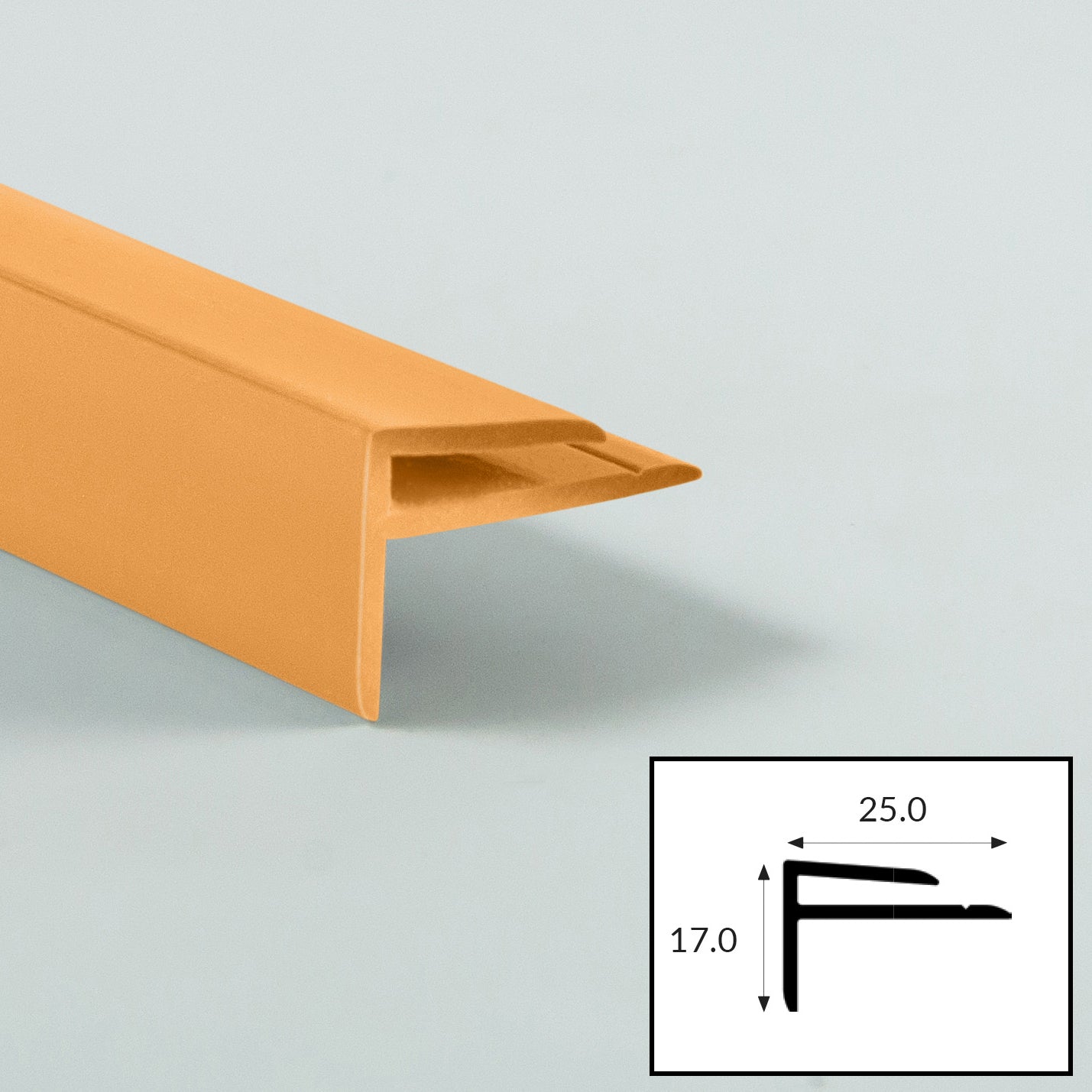 Apricot PVC External Corner Profile with Satin Finish