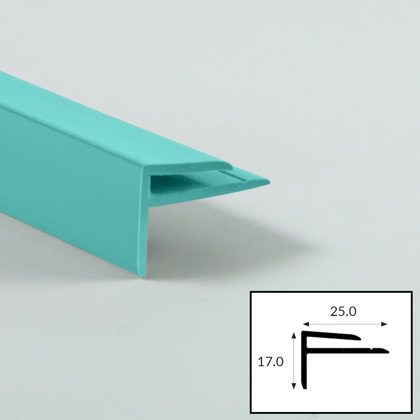 Atlantic (Turquoise) PVC External Corner Profile with Satin Finish