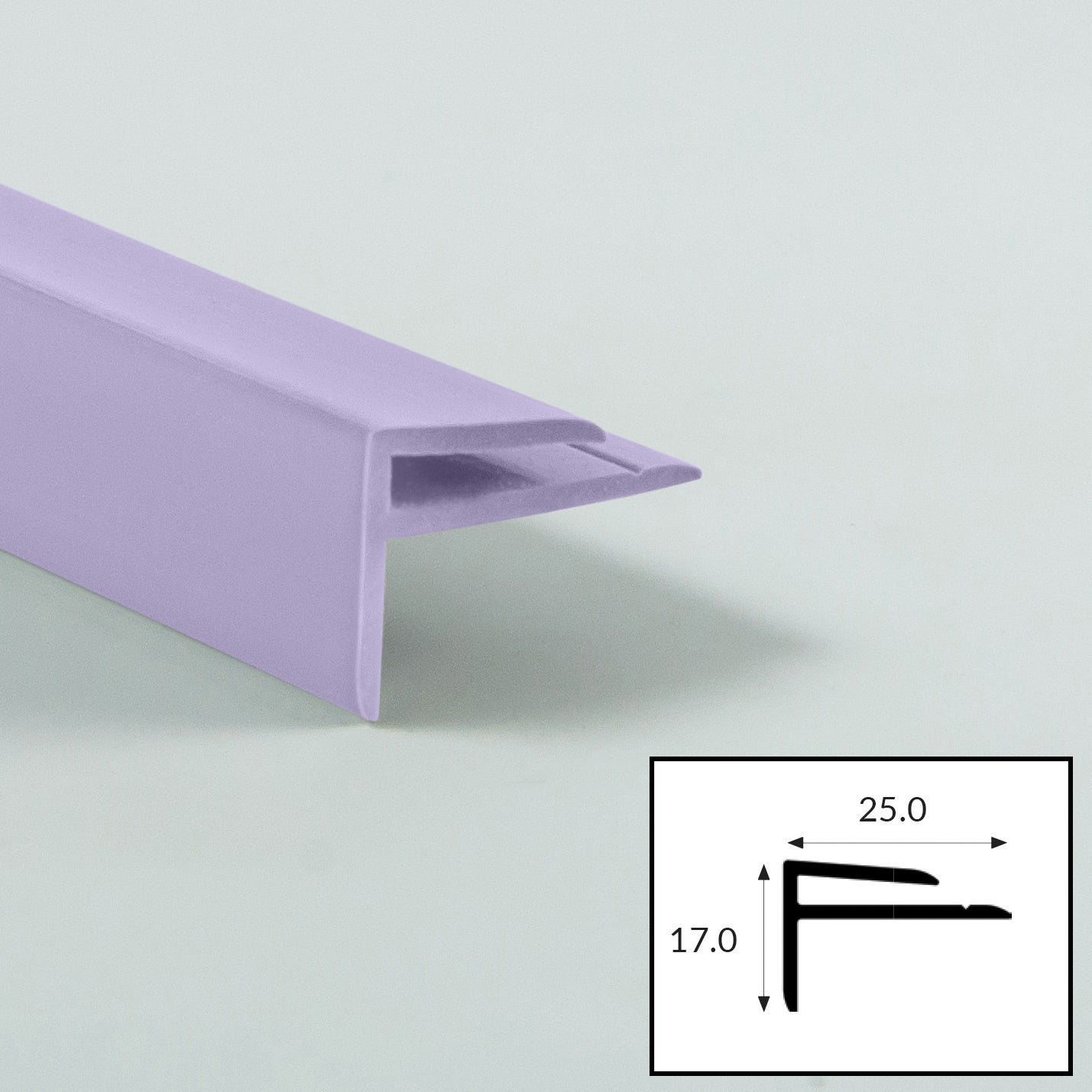 Lavender PVC External Corner Profile with Satin Finish