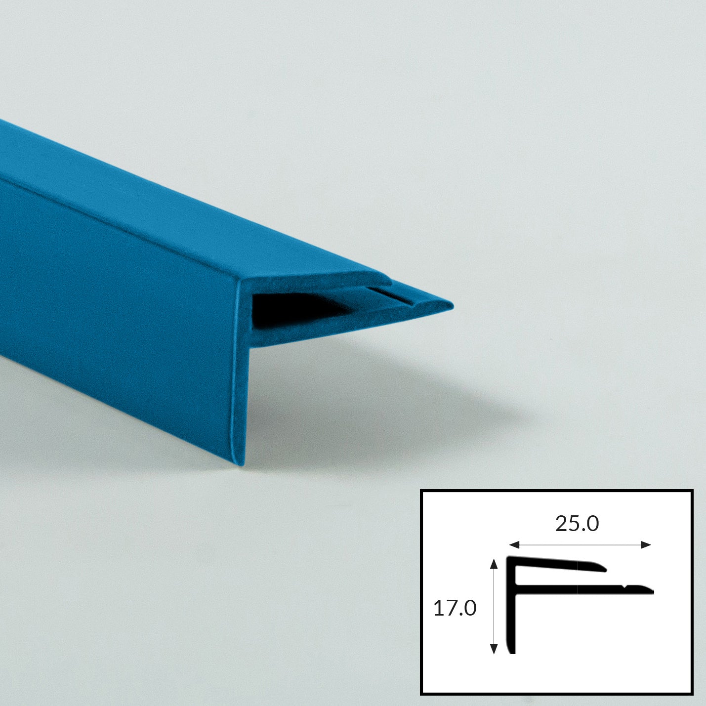 Marine (Blue) PVC External Corner Profile with Satin Finish