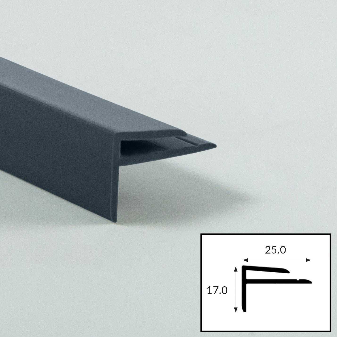 Night (Anthracite) PVC External Corner Profile with Satin Finish