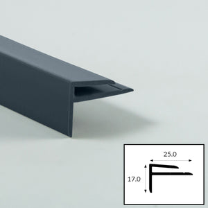 Night (Anthracite) PVC External Corner Profile with Satin Finish