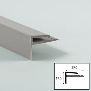 Rhino (Grey) PVC External Corner Profile with Satin Finish