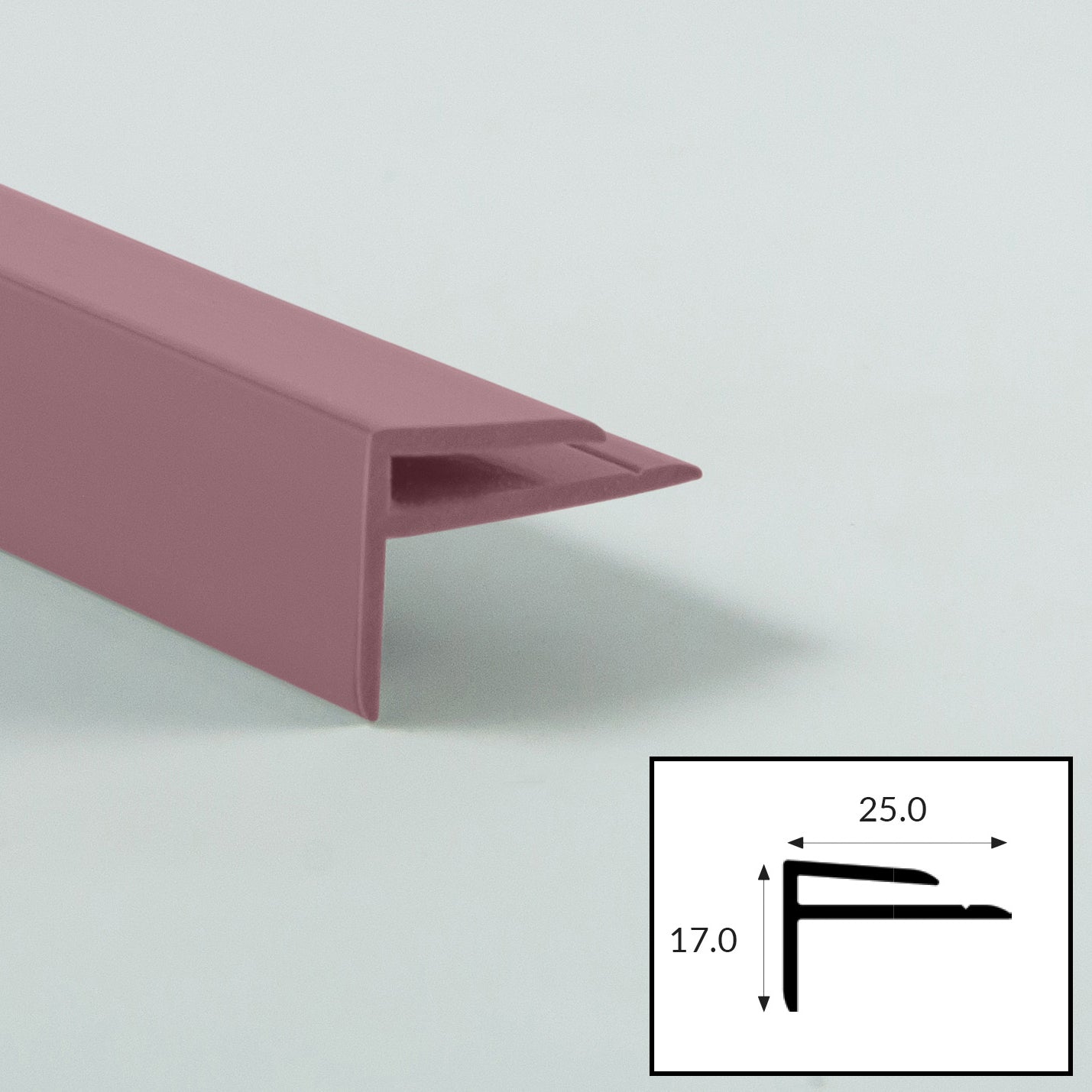 Rosewood (Dusty rose) PVC External Corner Profile with Satin Finish