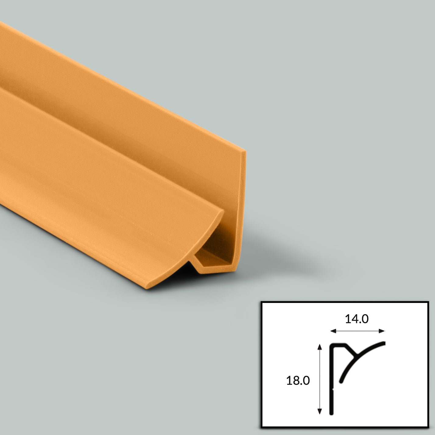 Apricot PVC Internal Corner Profile with Satin Finish