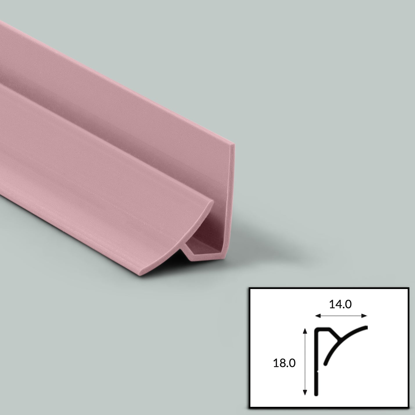 Blossom (Pink) PVC Internal Corner Profile with Satin Finish