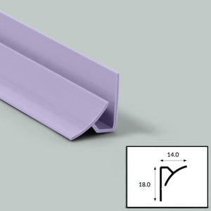Lavender PVC Internal Corner Profile with Satin Finish