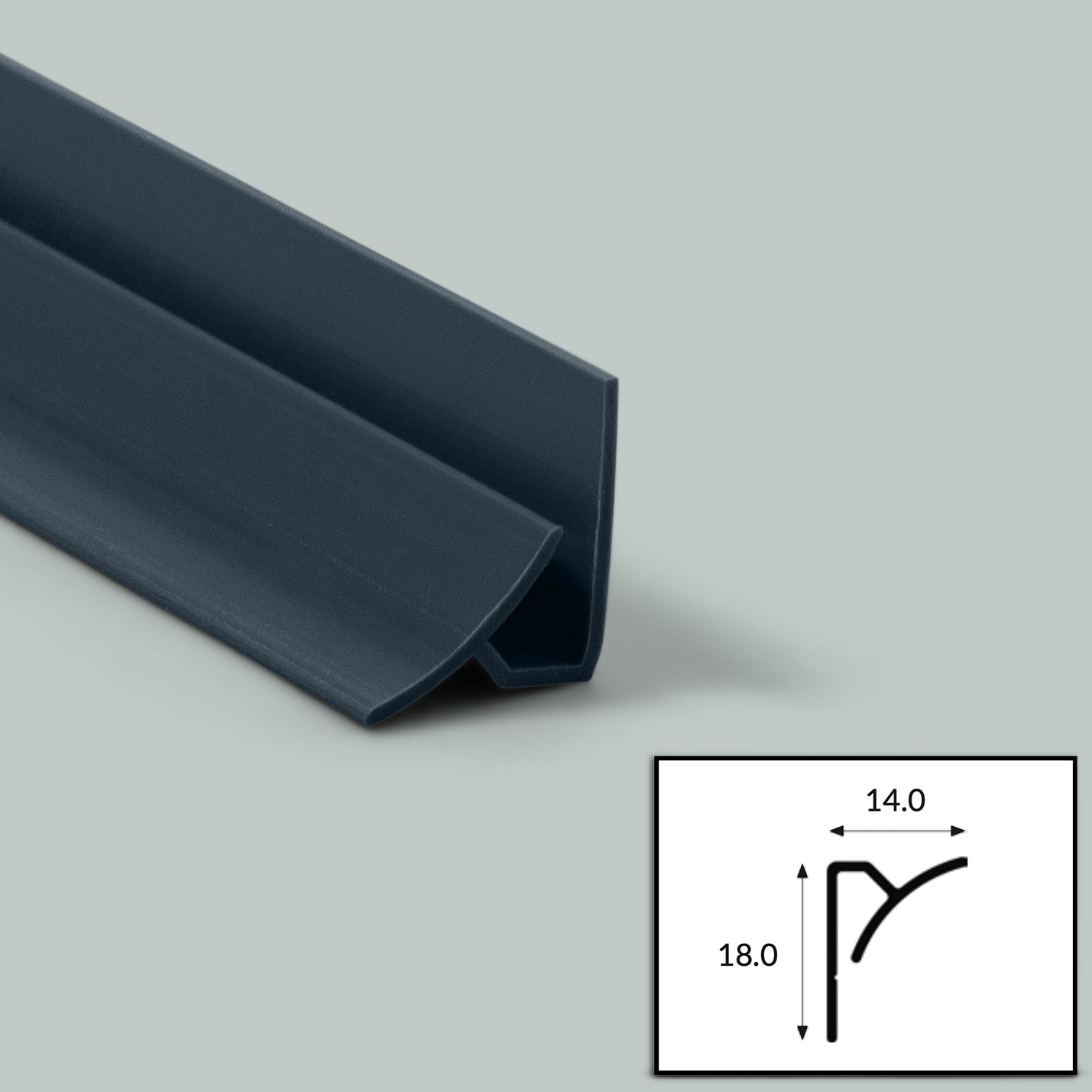 Night (Anthracite) PVC Internal Corner Profile with Satin Finish