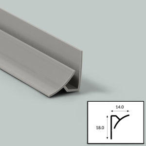 Rhino (Grey) PVC Internal Corner Profile with Satin Finish
