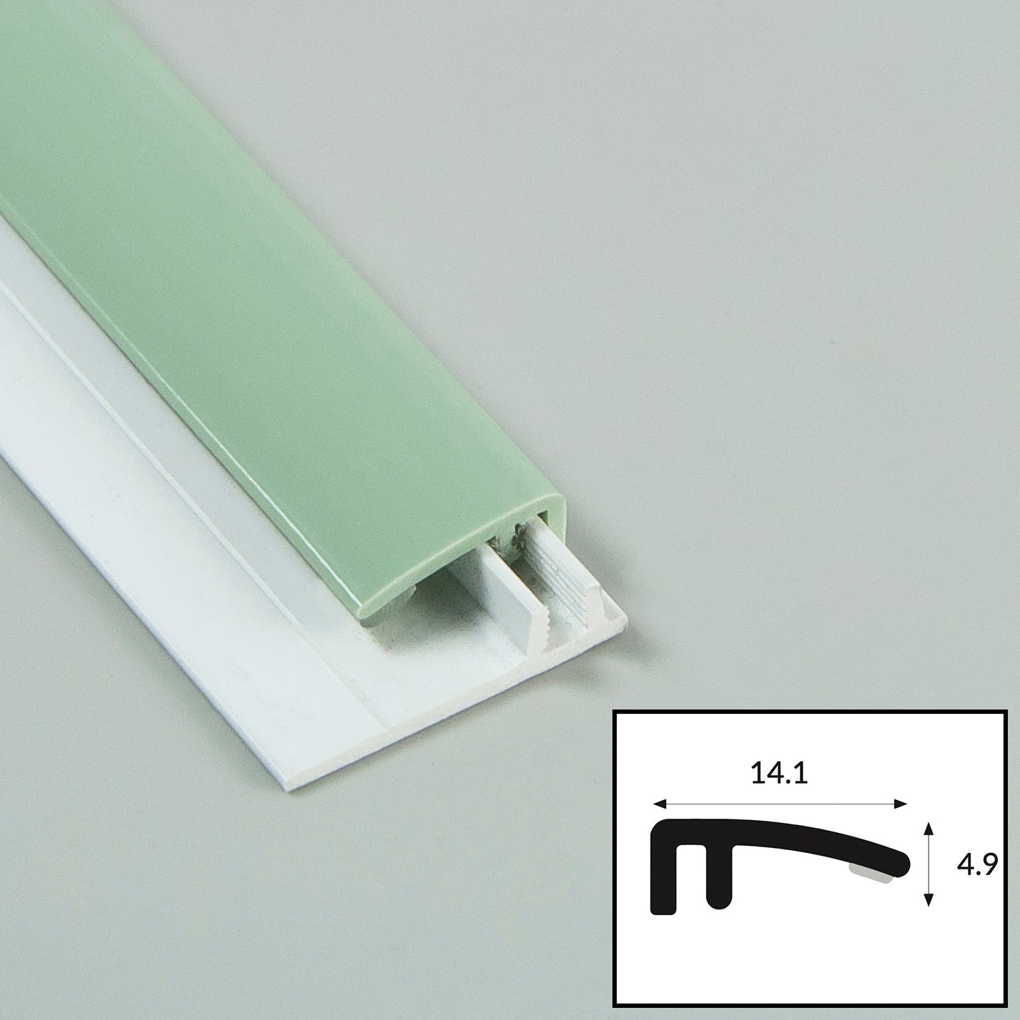 Avocado (Green) PVC 2-Part Capping Profile with Satin Finish