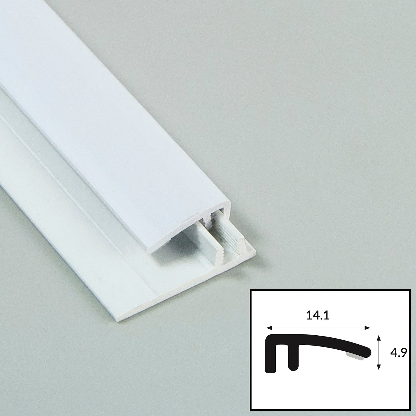 Clay (Grey) PVC 2-Part Capping Profile with Satin Finish