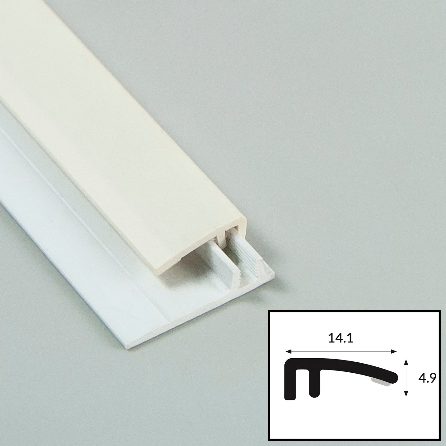 Ivory PVC 2-Part Capping Profile with Satin Finish