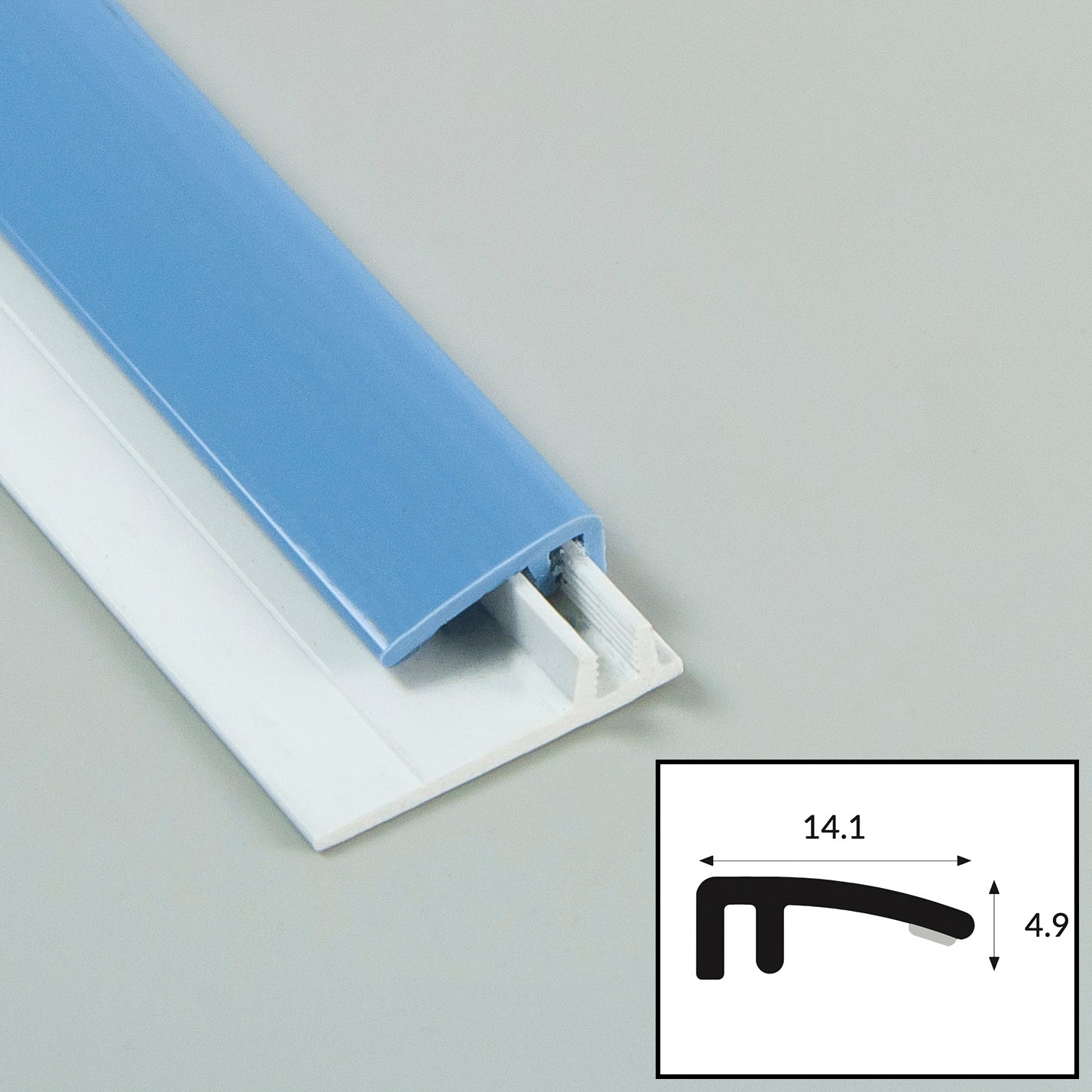 Lagoon (Blue) PVC 2-Part Capping Profile with Satin Finish