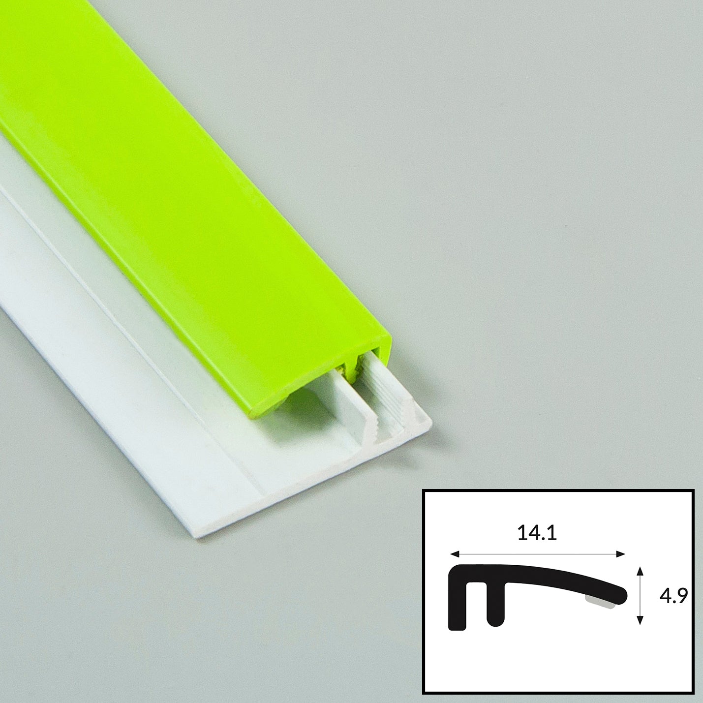 Lime (Green) PVC 2-Part Capping Profile with Satin Finish