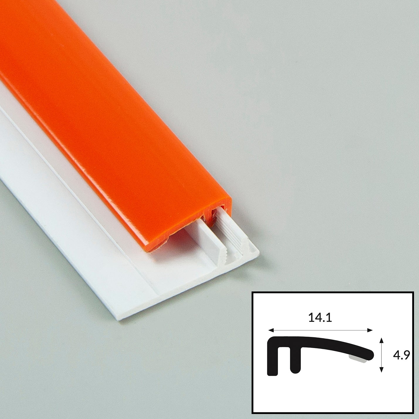 Orange PVC 2-Part Capping Profile with Satin Finish