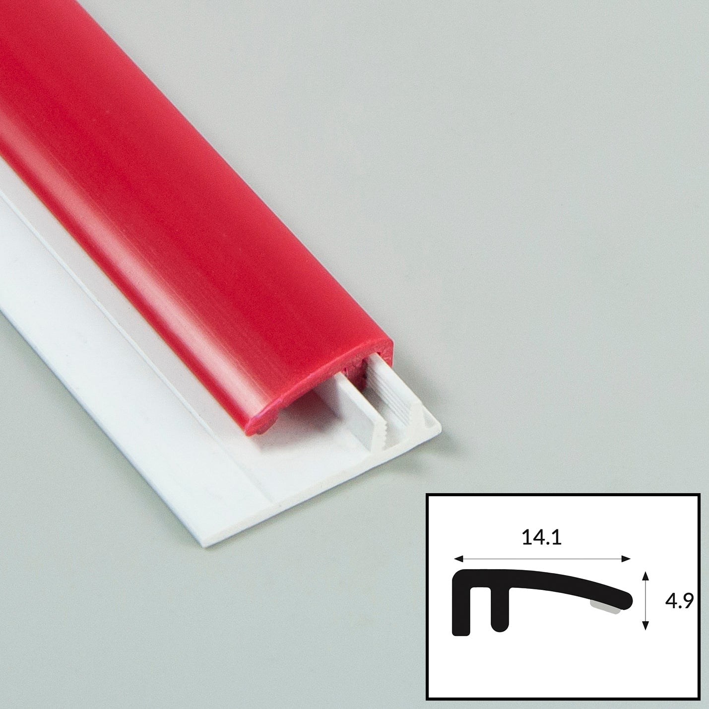 Ruby (Red) PVC 2-Part Capping Profile with Satin Finish
