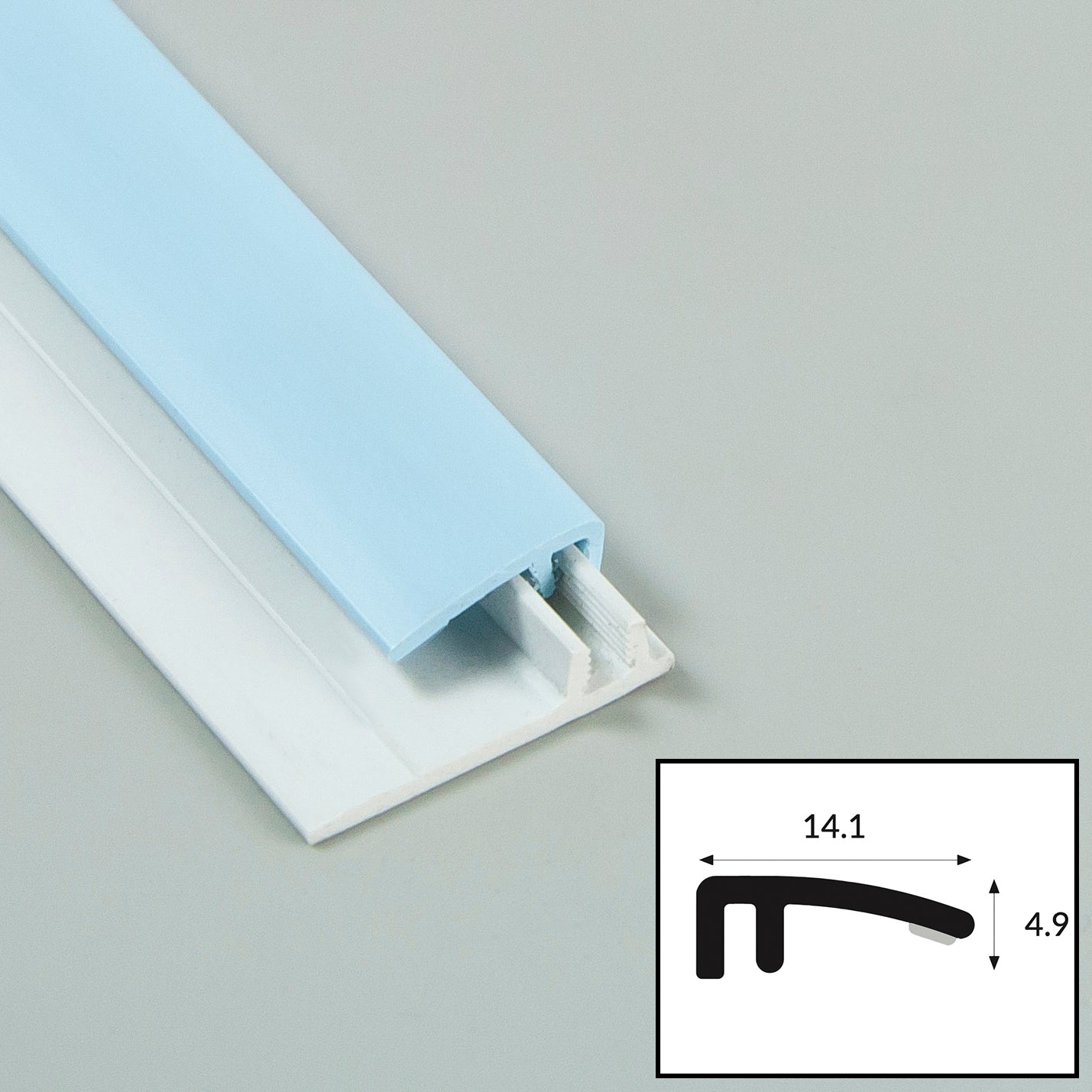 Sky (Blue) PVC 2-Part Capping Profile with Satin Finish