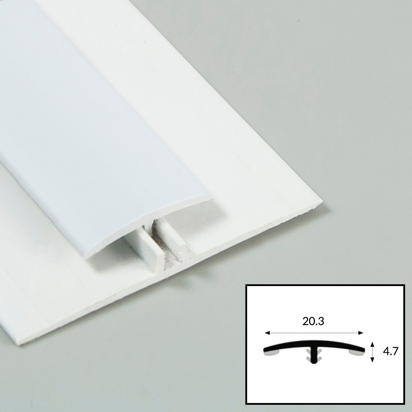Clay (Grey) PVC 2-Part Joiner/Division Bar with Satin Finish