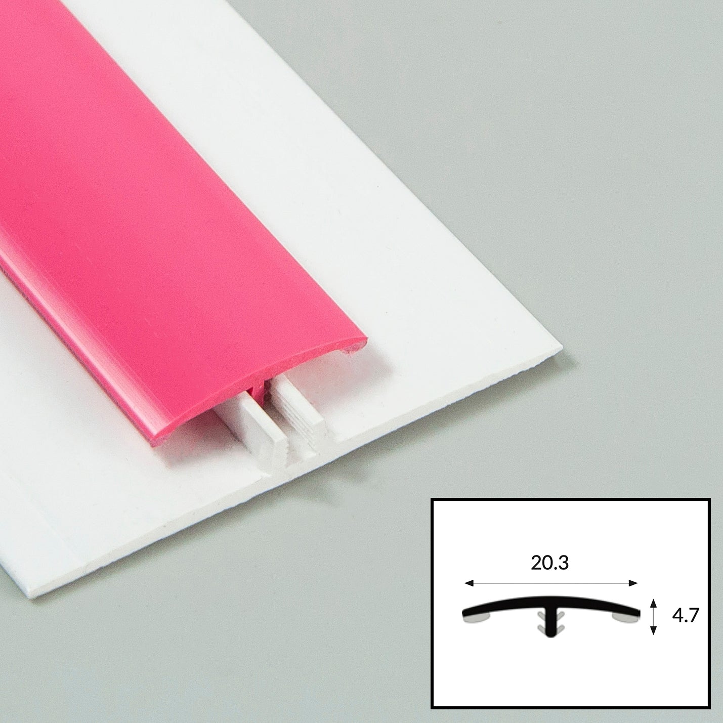 Fuchsia (Pink) PVC 2-Part Joiner/Division Bar with Satin Finish