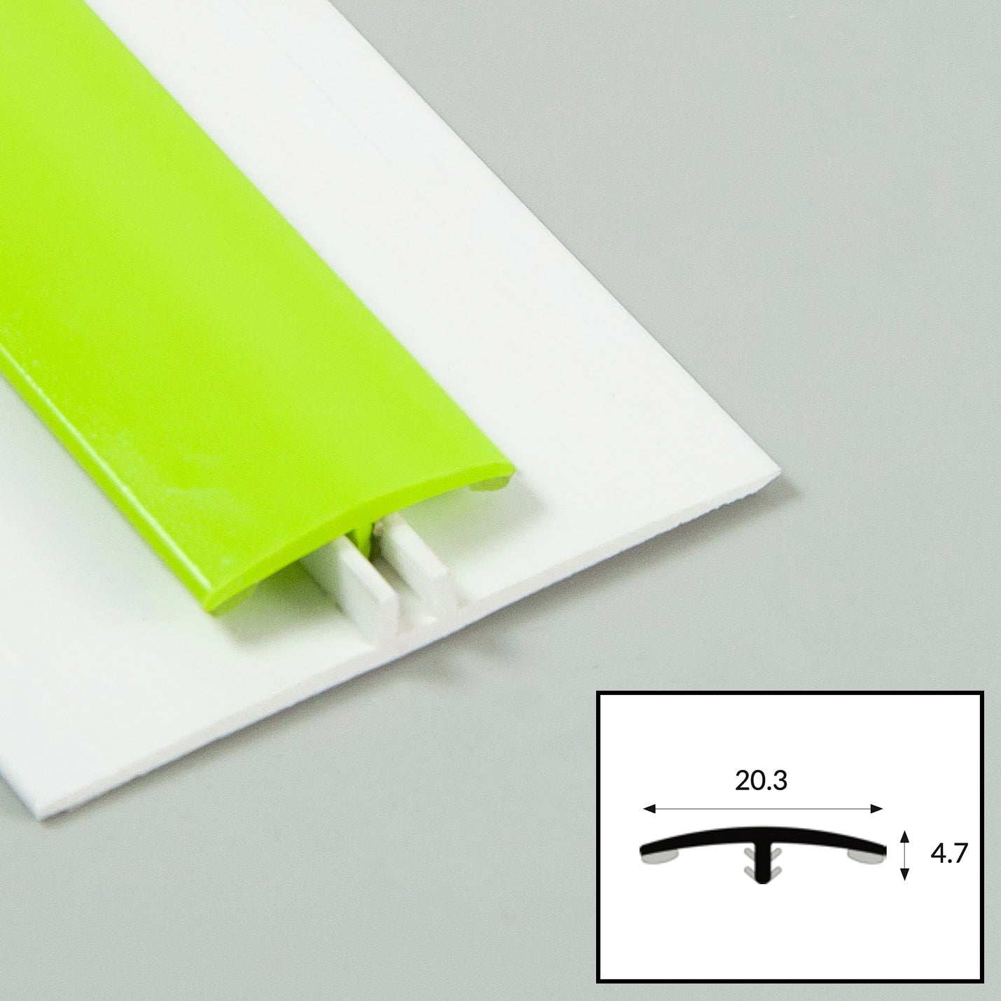 Lime (Green) PVC 2-Part Joiner/Division Bar with Satin Finish