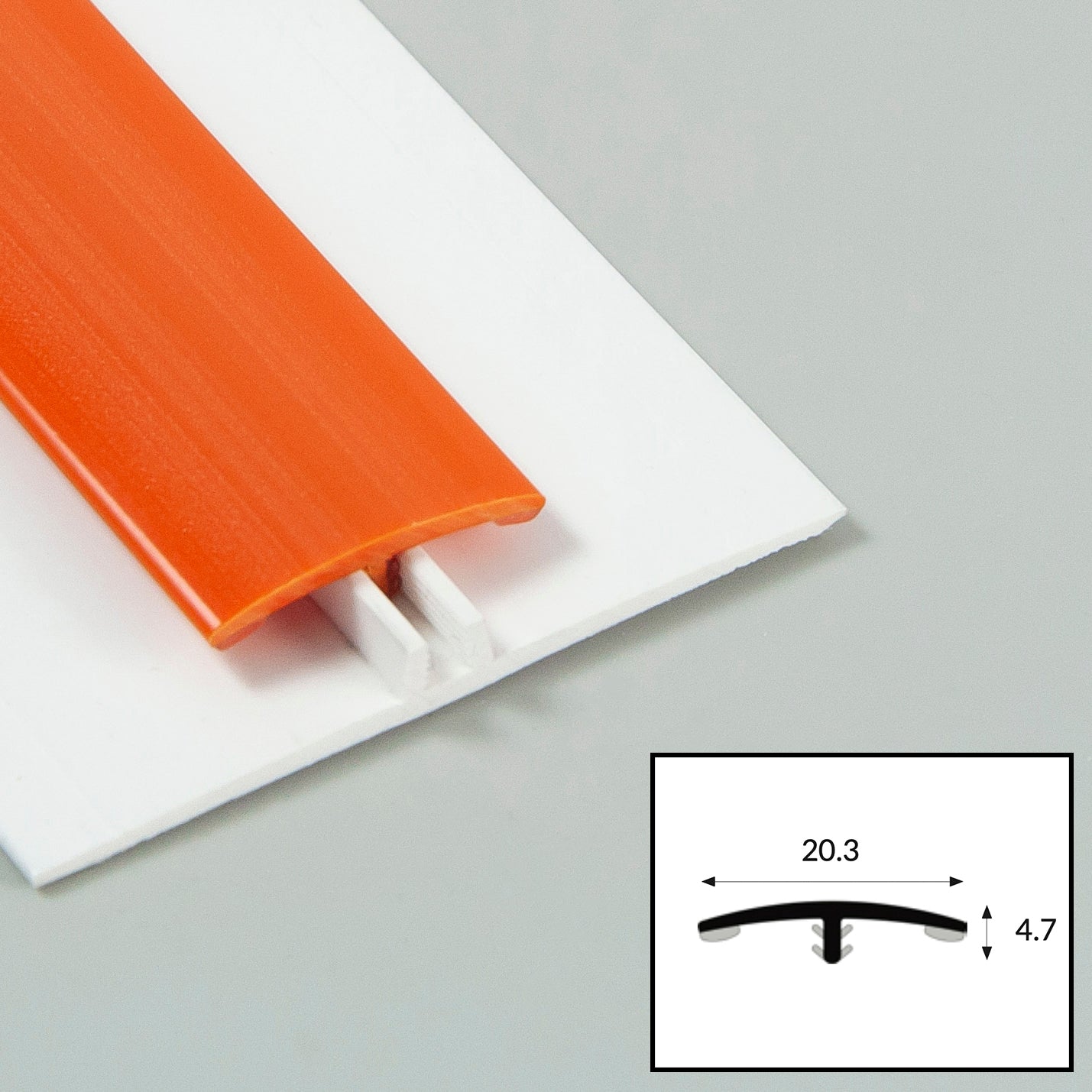 Orange PVC 2-Part Joiner/Division Bar with Satin Finish