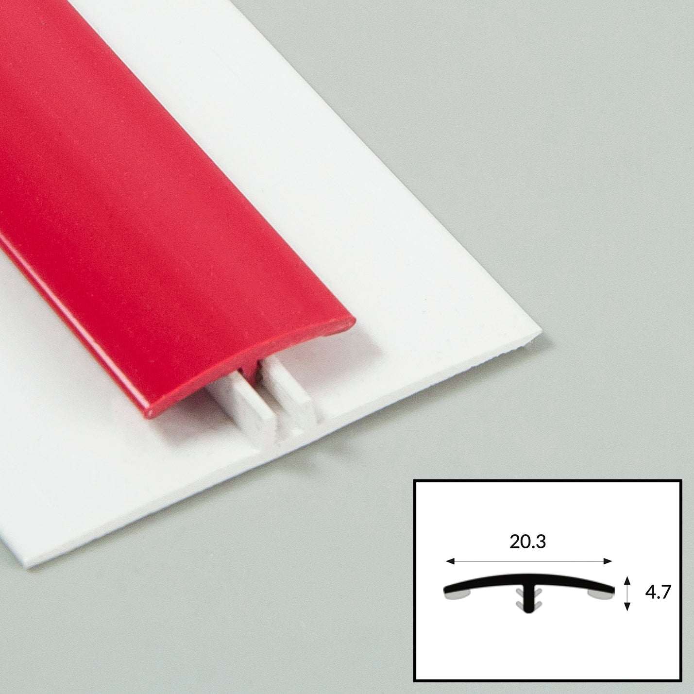 Ruby (Red) PVC 2-Part Joiner/Division Bar with Satin Finish