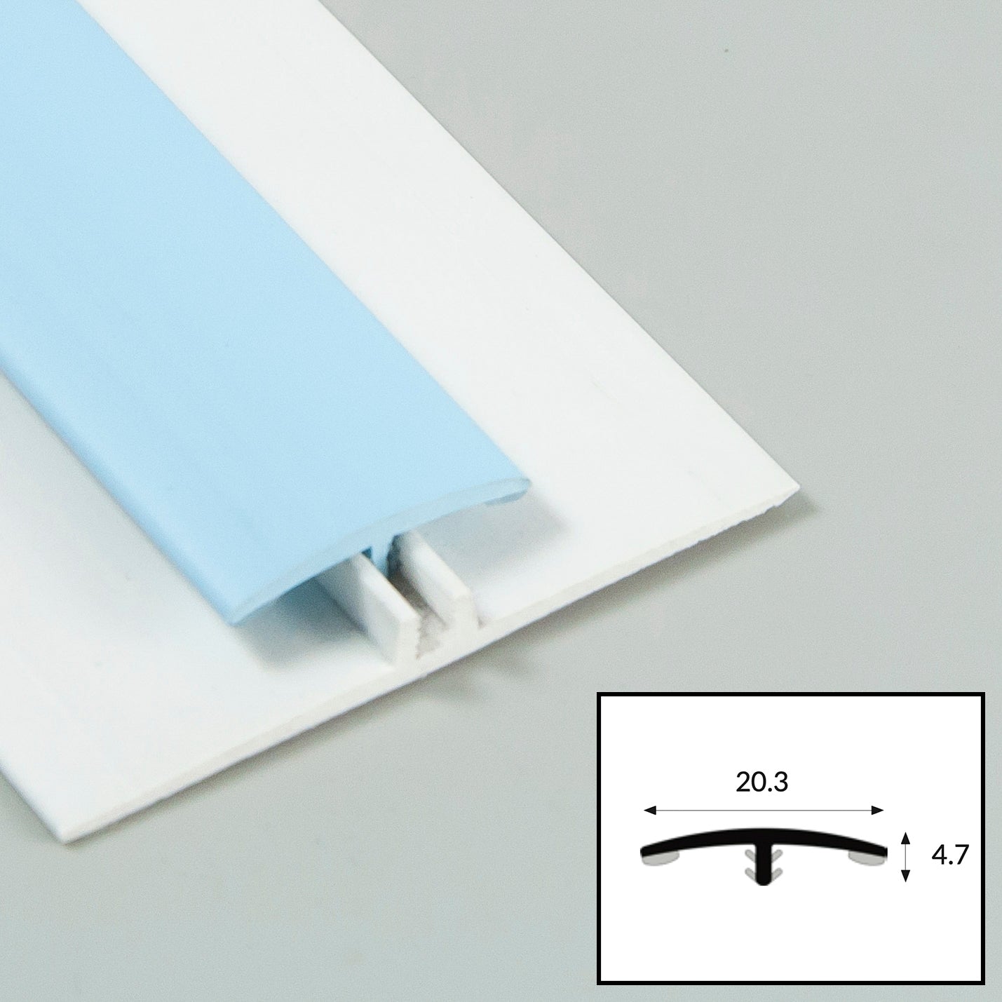 Sky (Blue) PVC 2-Part Joiner/Division Bar with Satin Finish