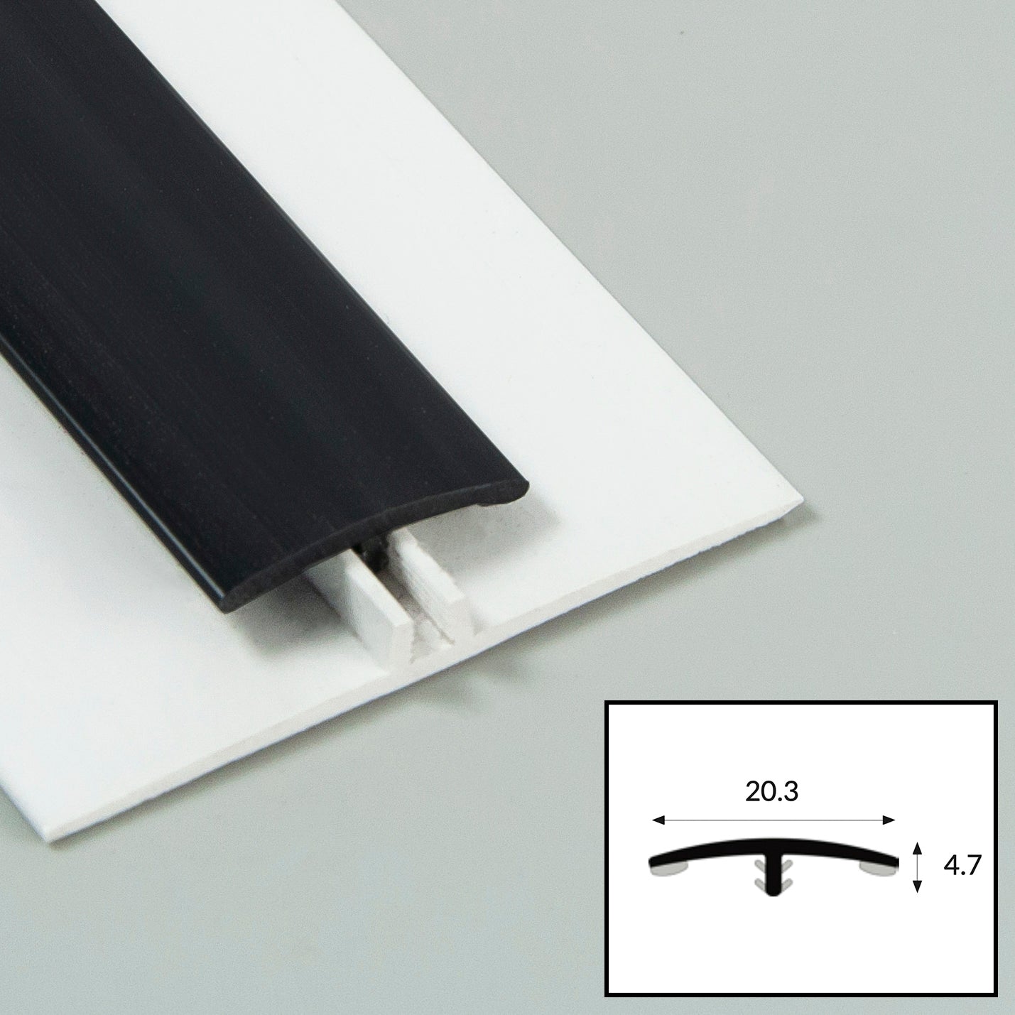 Slate (Grey) PVC 2-Part Joiner/Division Bar with Satin Finish