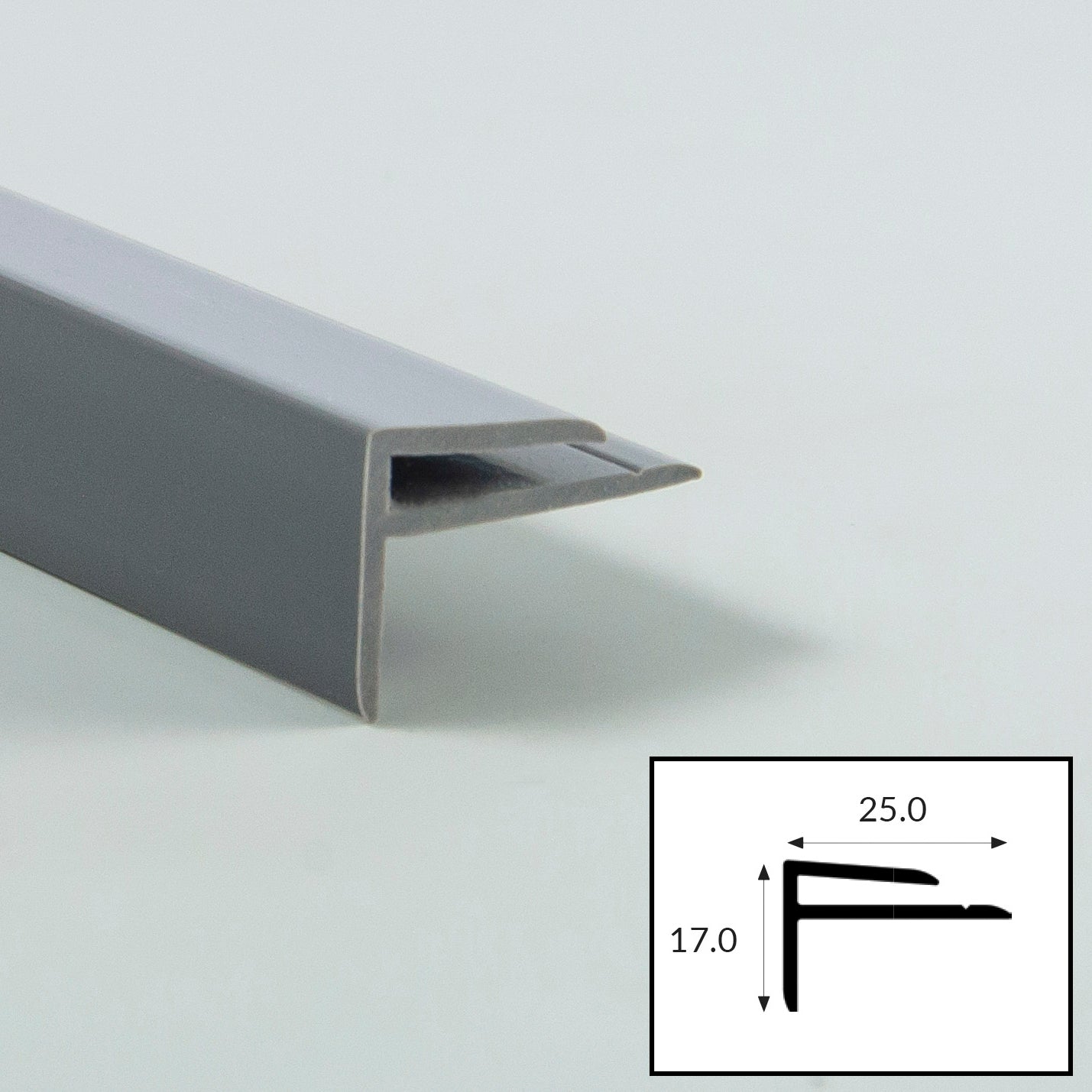 Ash (Grey) PVC External Corner Profile with Satin Finish