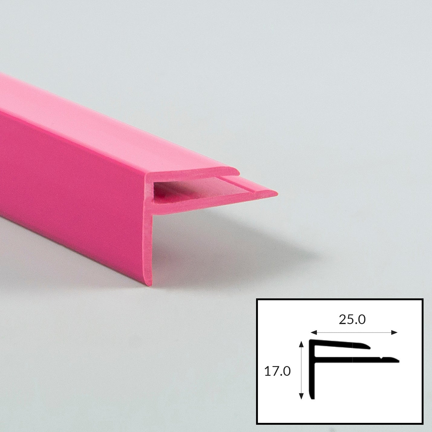 Fuchsia (Pink) PVC External Corner Profile with Satin Finish