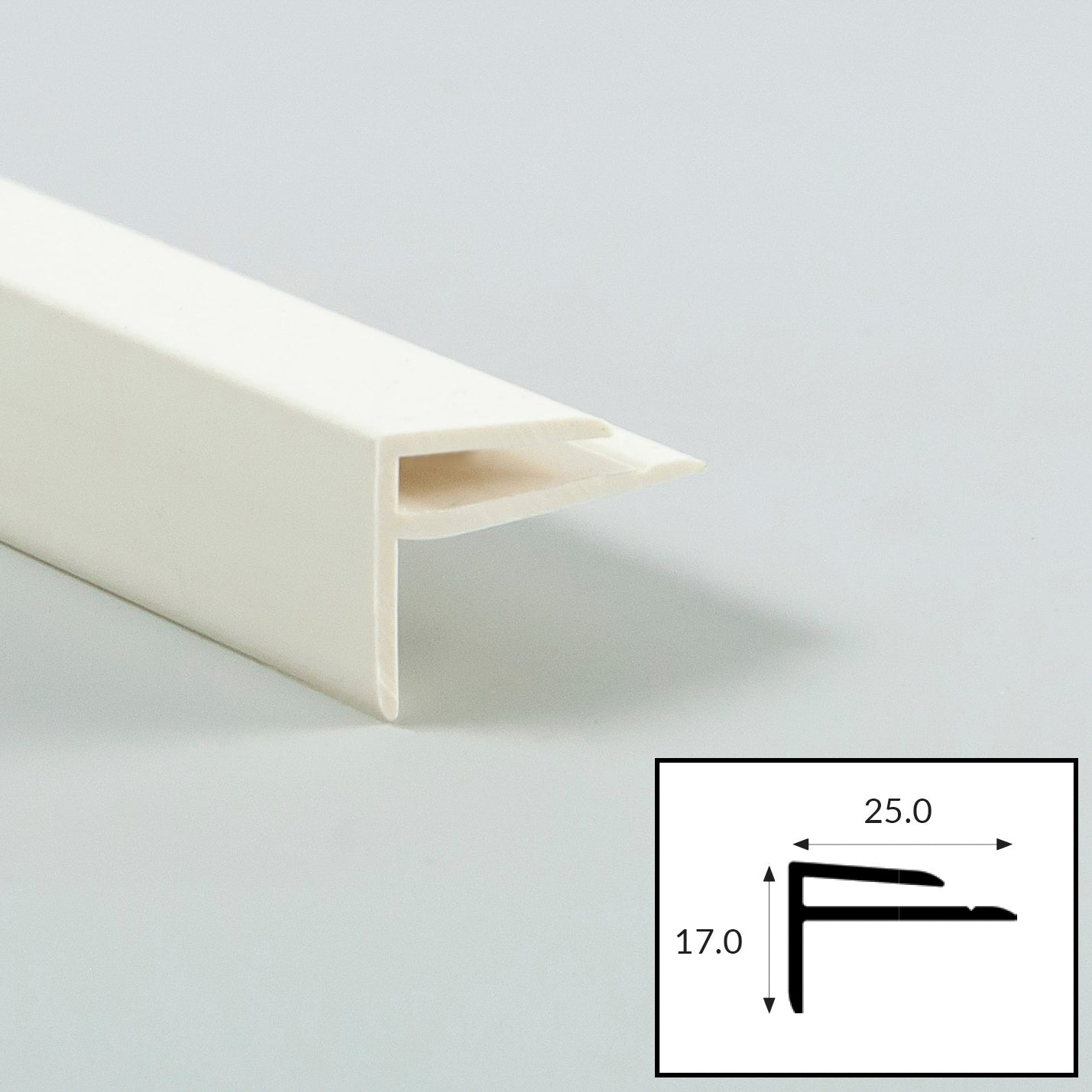 Ivory PVC External Corner Profile with Satin Finish