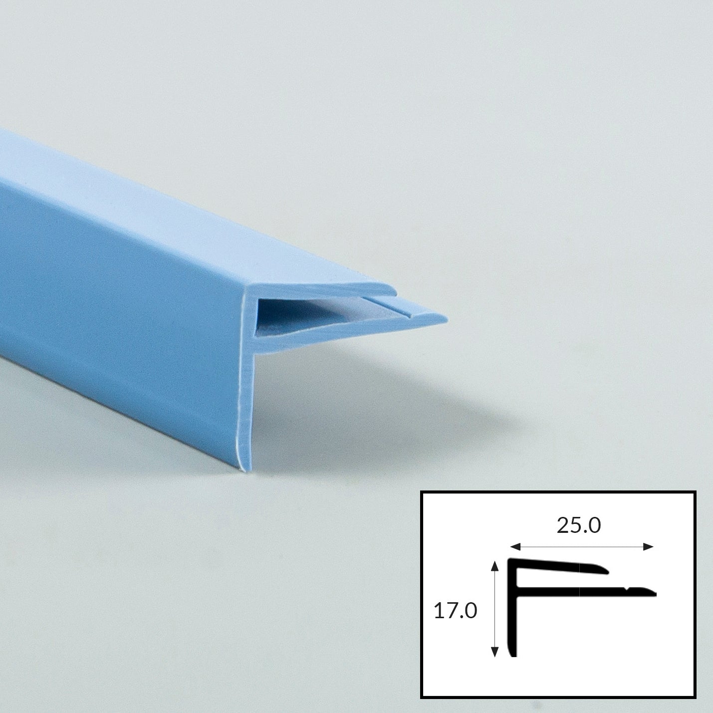 Lagoon (Blue) PVC External Corner Profile with Satin Finish