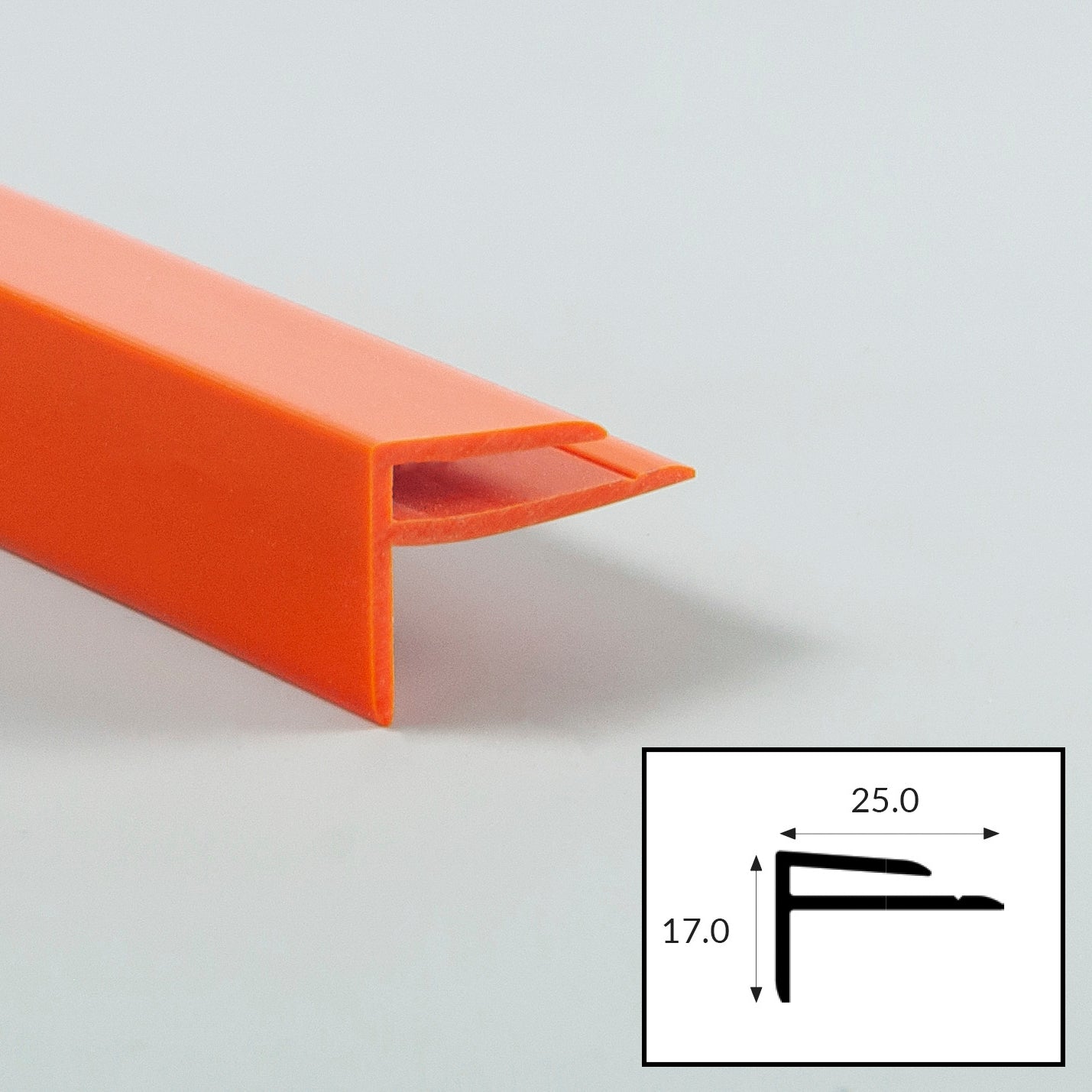 Orange PVC External Corner Profile with Satin Finish