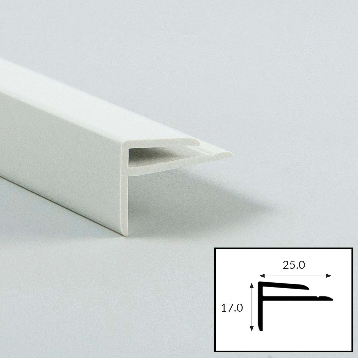 PVC External Corner Profile with Satin Finish