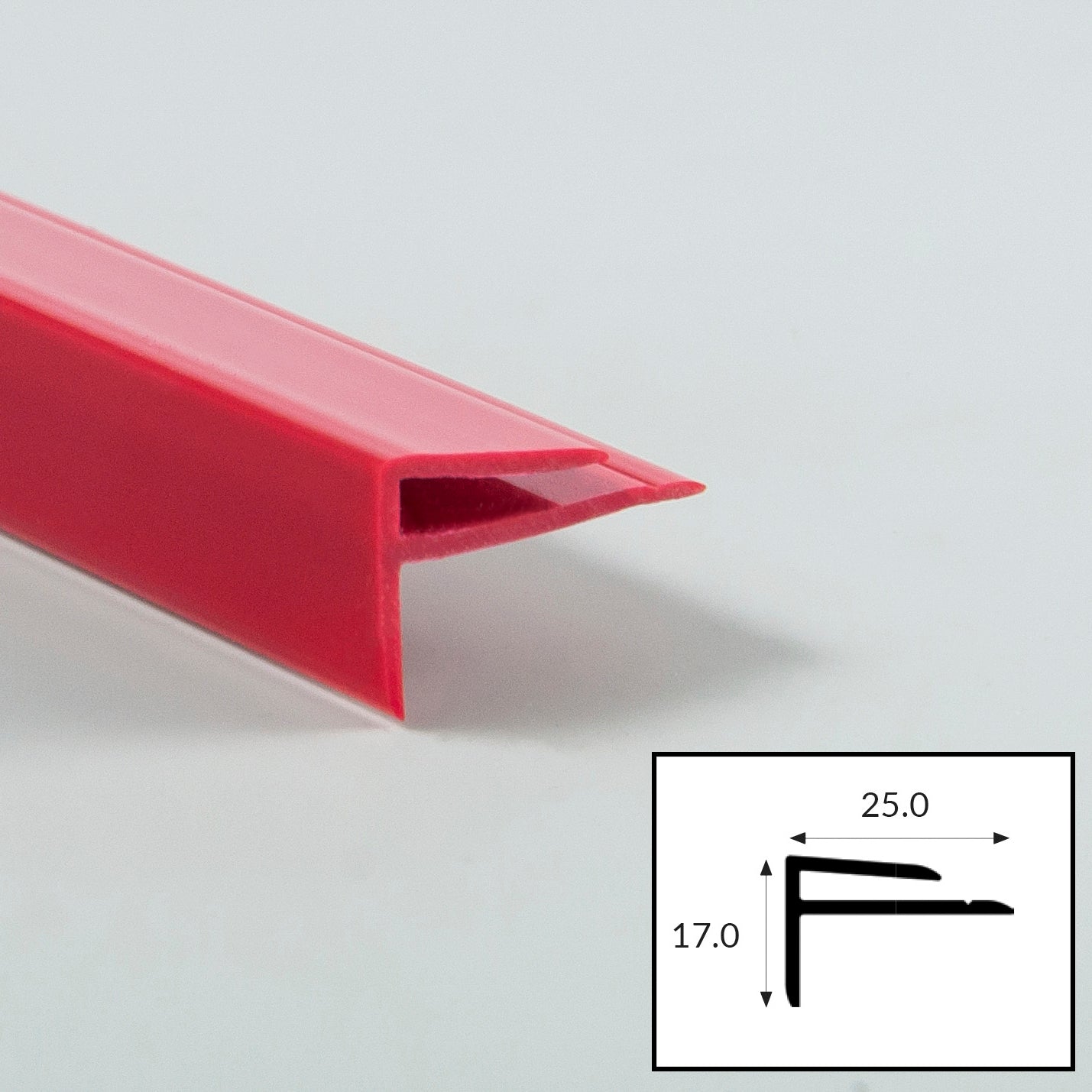 Ruby (Red) PVC External Corner Profile with Satin Finish
