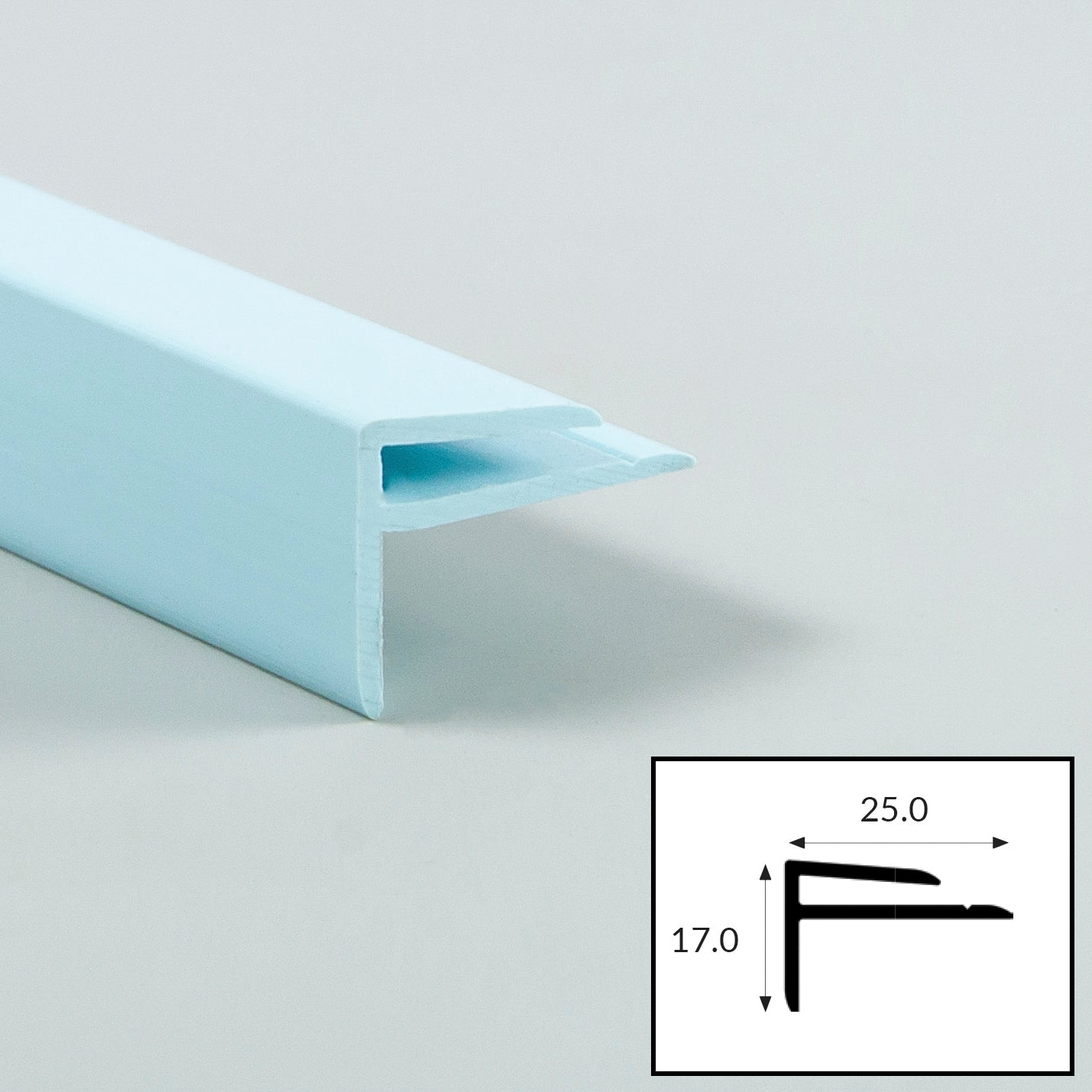Sky (Blue) PVC External Corner Profile with Satin Finish