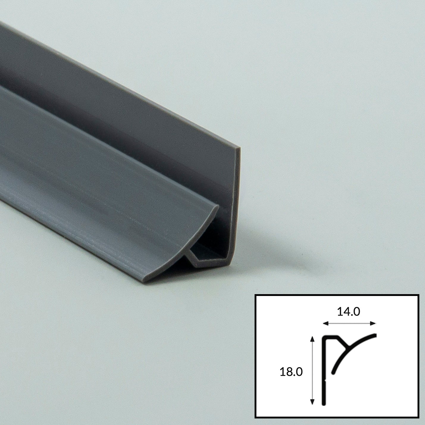 Ash (Grey) PVC Internal Corner Profile with Satin Finish