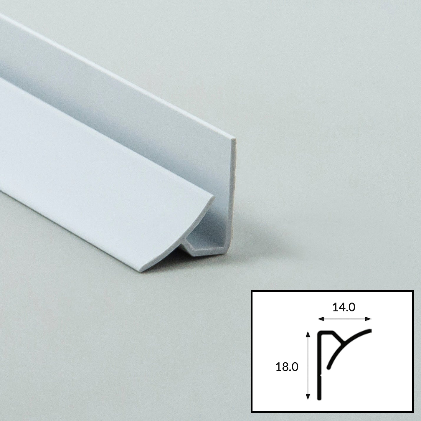 Clay (Grey) PVC Internal Corner Profile with Satin Finish