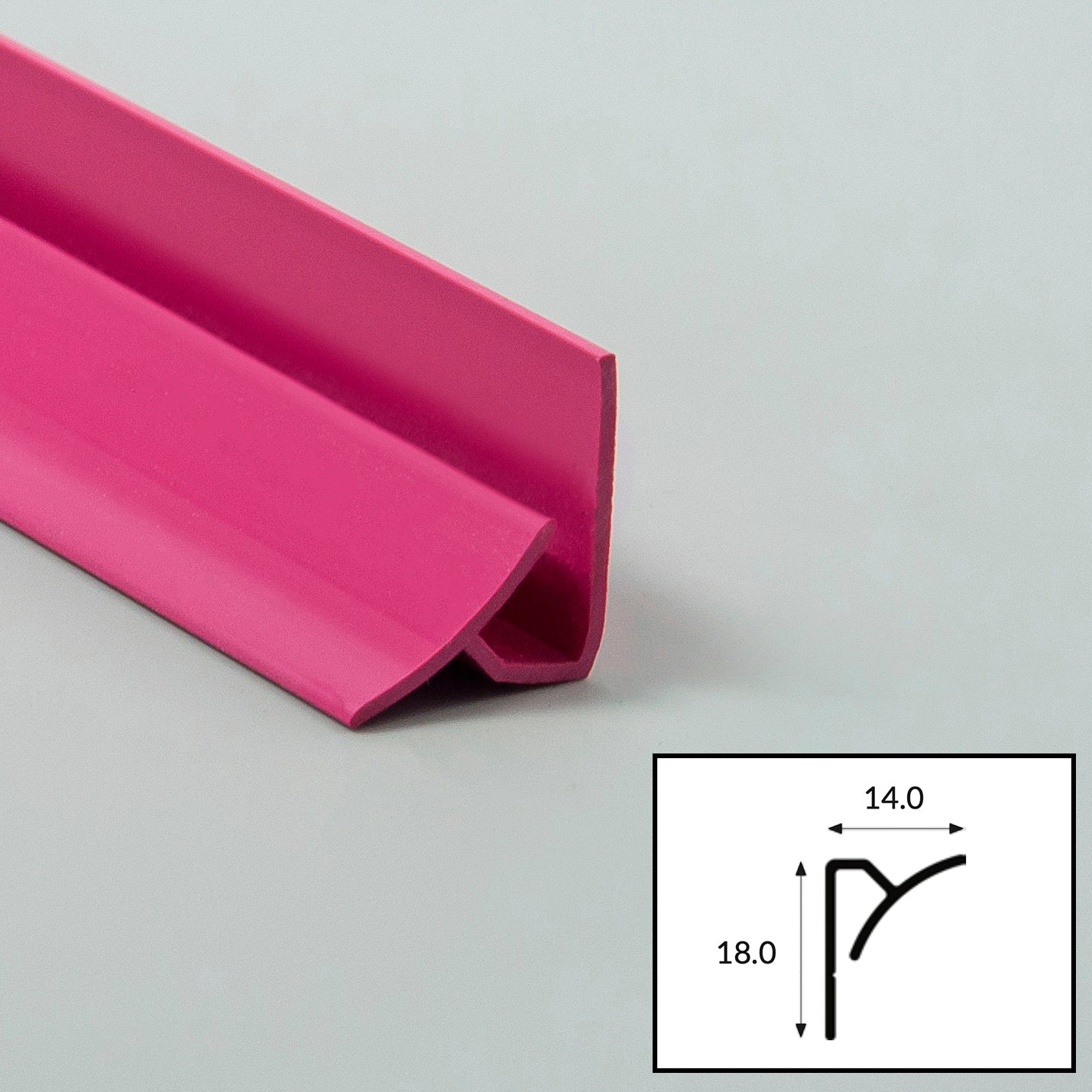Fuchsia (Pink) PVC Internal Corner Profile with Satin Finish